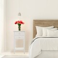 Noptiera cu 2 sertare Creaciones Meng. 37x26.5x69.5 cm, MDF, alb/crem