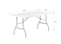 Set masa cu scaune pliabile Heinner, 180x70x74 cm/50x44x80 cm, otel/HDPE plastic, alb