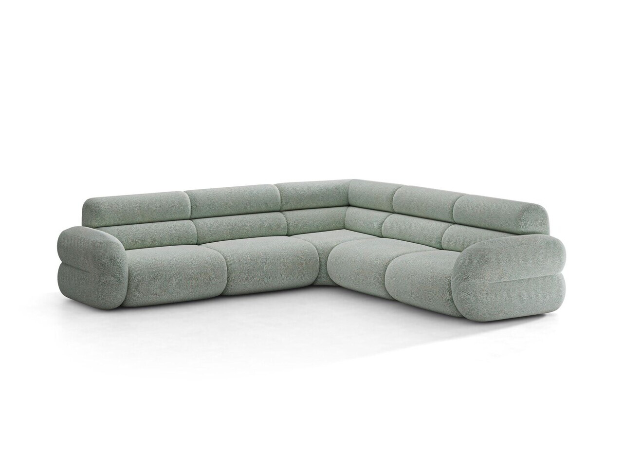 Coltar simetric 7 locuri, Neo, Micadoni Home, 295x295x83 cm, tesatura Chenille Silencio, albastru muted — imaginea 6