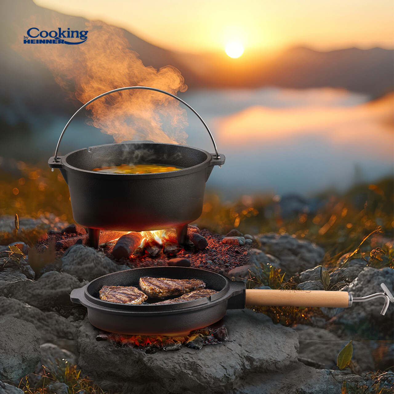 Ceaun cu capac Nature, Cooking by Heinner, 25x14 cm, 4 L, fonta, negru - imagine 9