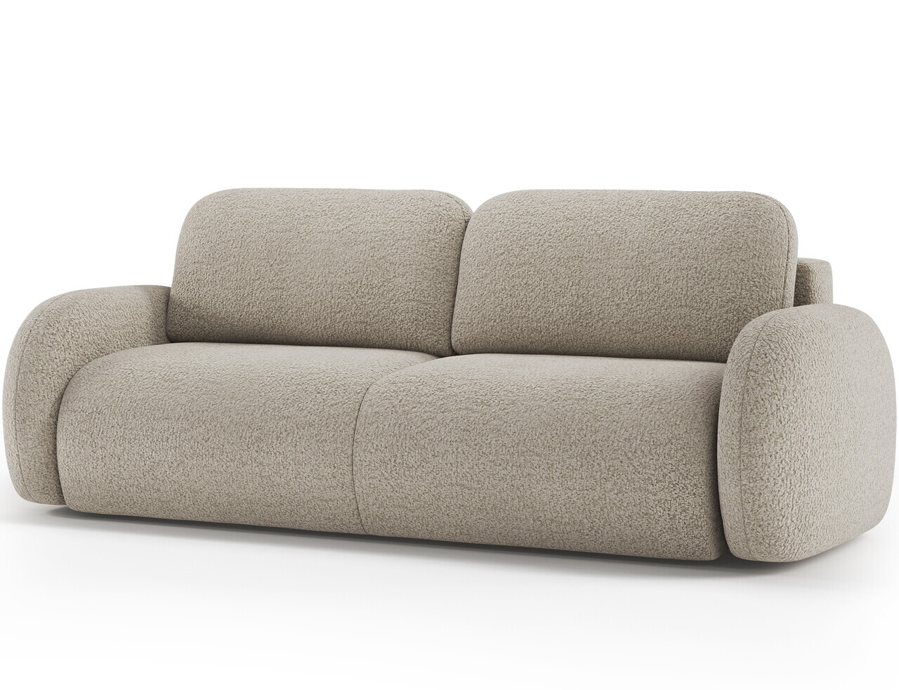 Canapea extensibila 3 locuri ELTAP, Avuela, 250x105x94 cm, lemn/tesatura boucle, bej — imaginea 5