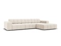 Coltar dreapta 4 locuri, Jennifer-51, Micadoni Home, 284x166x70 cm, catifea, bej deschis