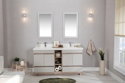 Set mobilier de baie (3 piese), jussara, echo 60, stejar
