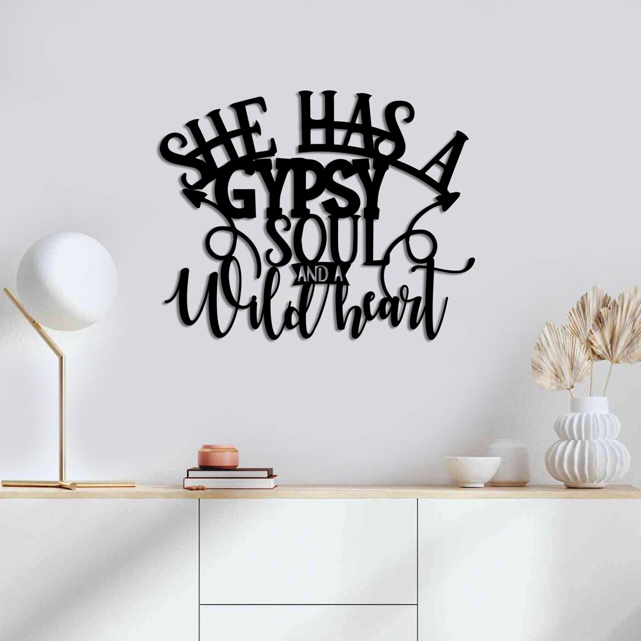 Decoratiune de perete, Gypsy Soul, Dimensiuni: 55 x 43 cm , Negru — imaginea 3