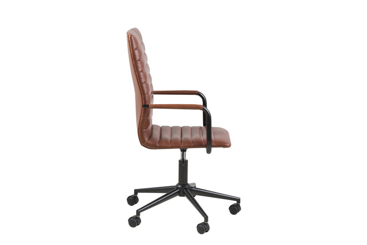 Scaun de birou Winslow, Actona, 51x58x103 cm, rotativ, piele ecologica/otel, brandy - view 10