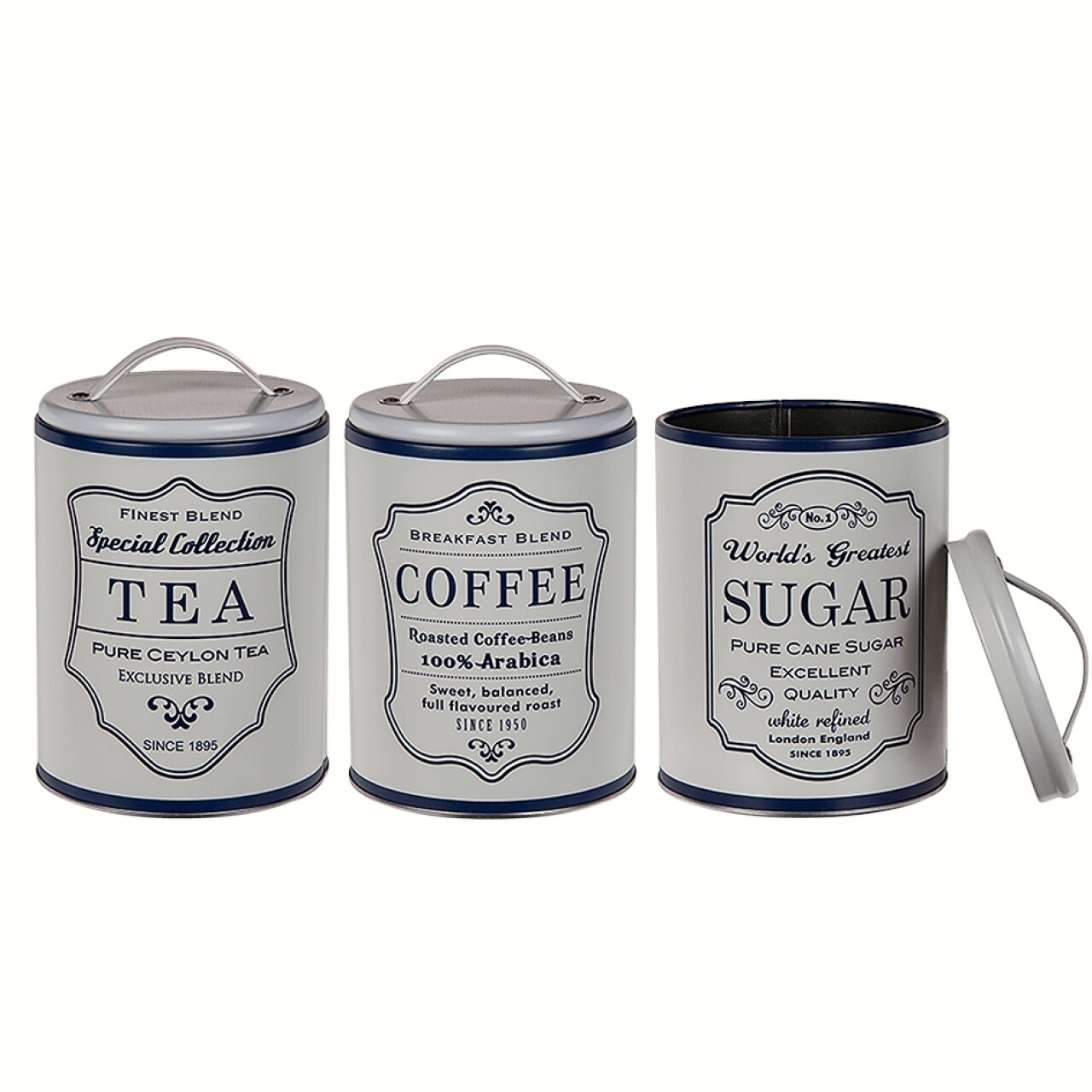 Irreplaceable Augment skipper Set 3 cutii pentru depozitare ceai, cafea și zahăr - mezoni.ro