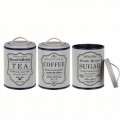 Set 3 cutii pentru depozitare ceai, cafea și zahăr