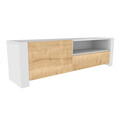 Comoda TV, Retricy, Piedmont, 160x36.8x46 cm, PAL, Stejar alb