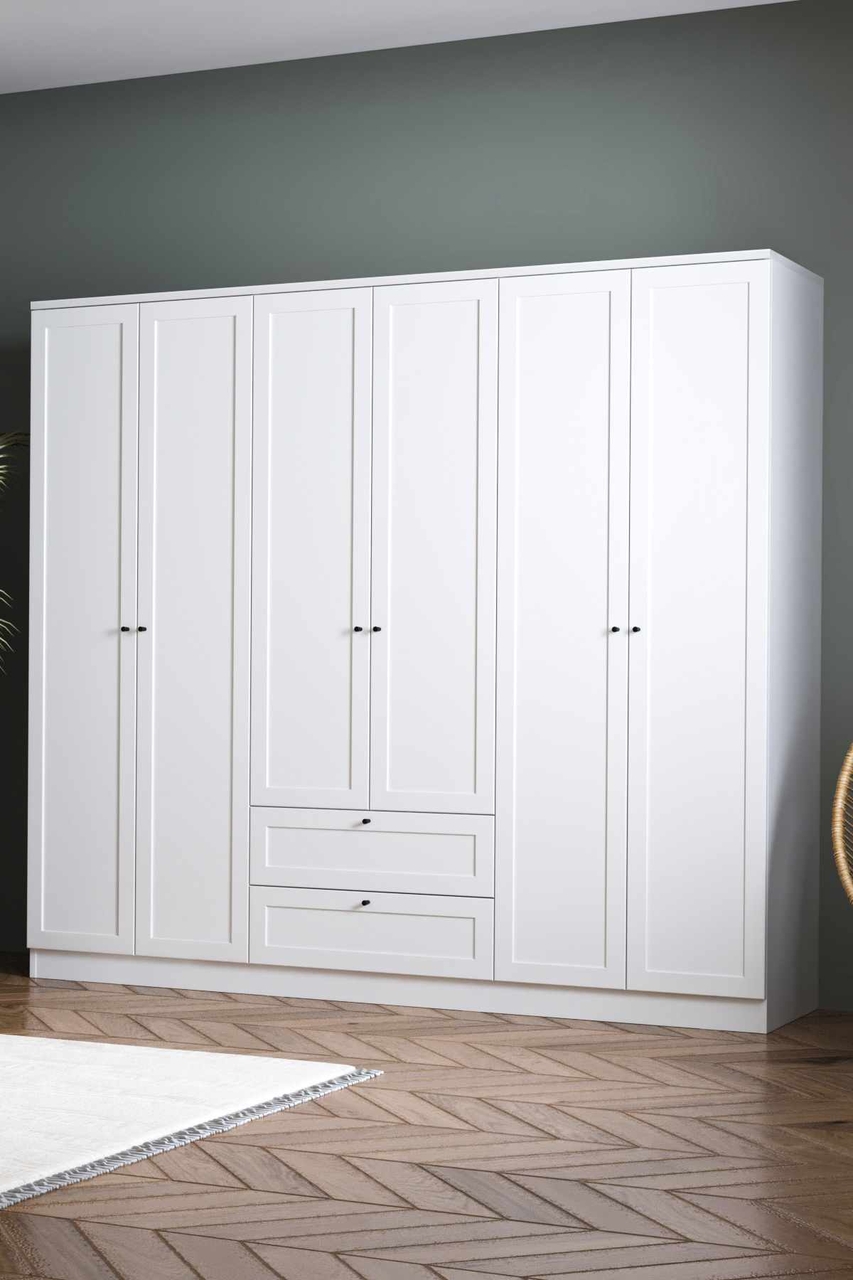 Dulap pentru haine, Hanah Home, Terra 6 182, 205x182x52 cm, Alb - view 3