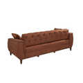 Canapea extensibila cu 3 locuri, Unique Design, 867UNQ1527, Lemn de carpen, Maro