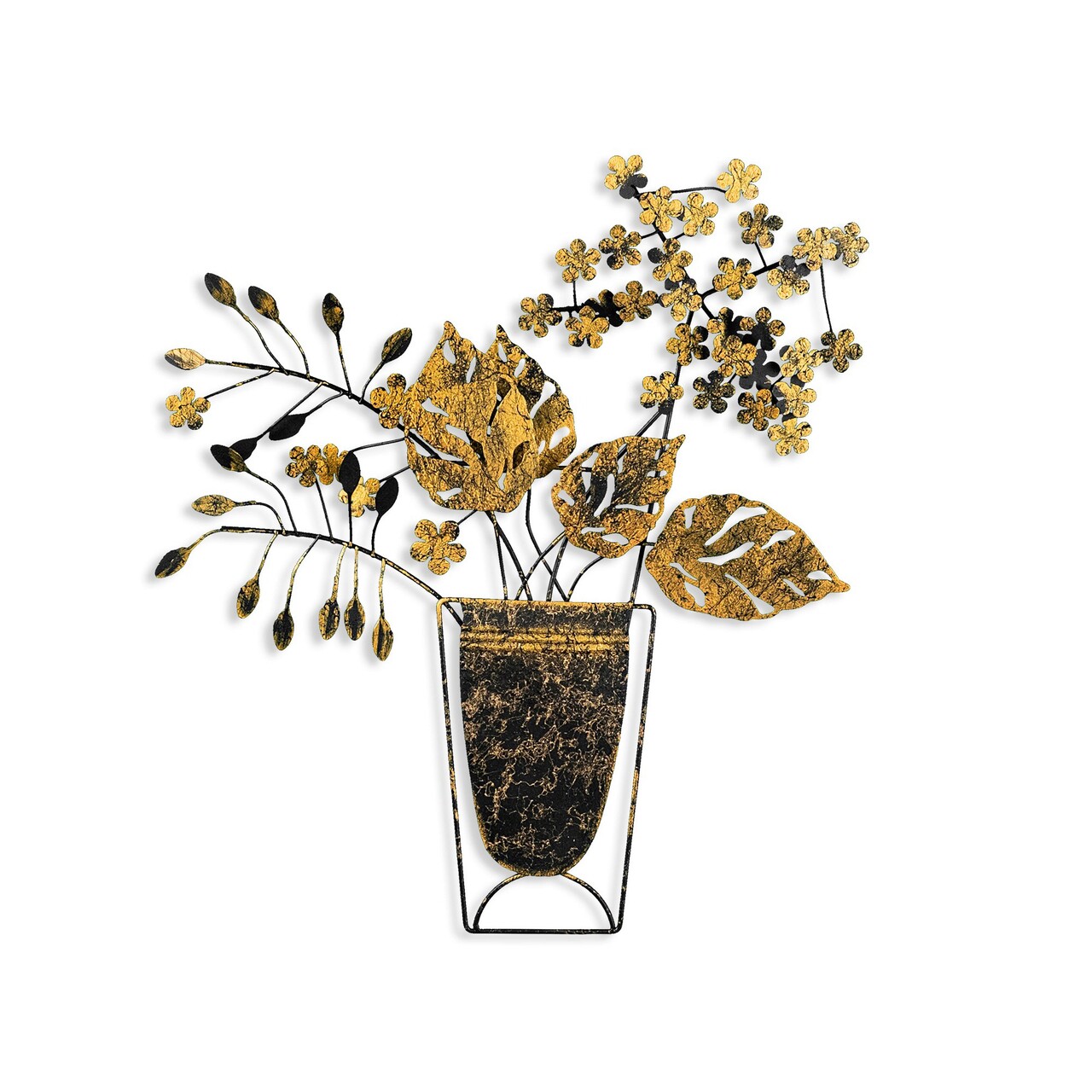 Decoratiune de perete, Flowers in Pots, Dimensiune: 47 x 55 cm, Multicolor - imagine 6