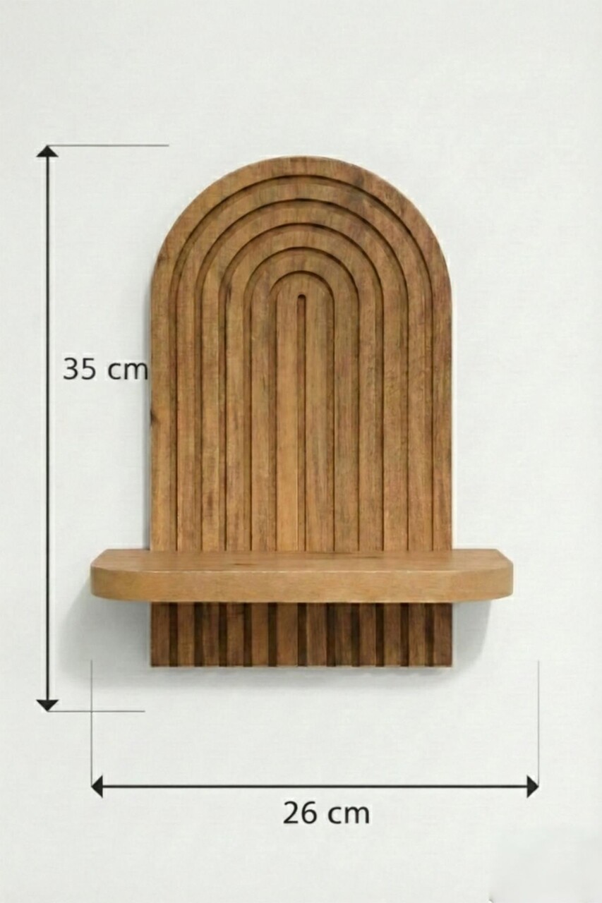 Raft de perete, Hanah Home, Artmtkwll1D, 26x35x13 cm, Stejar - view 5