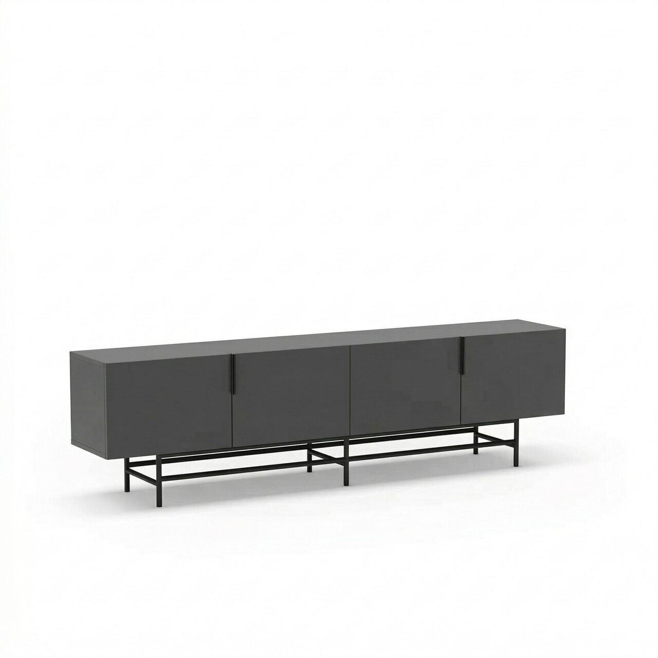 Comoda TV, Hanah Home, Eldia, 200x55x35 cm, PAL, Antracit / Negru — imaginea 3