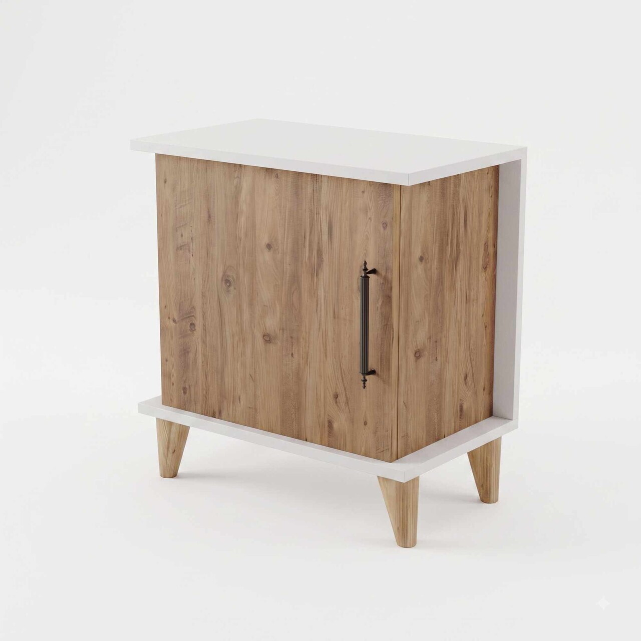 Noptiera, Hanah Home, Adela, 55x59x33 cm, Pin Atlantic / Alb — imaginea 6