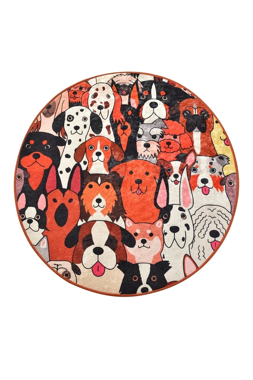 Covoras de baie Dogs, Chilai, Ø140 cm, multicolor - 1 | YEO