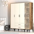 Dulap pentru haine, Hommy Craft, Kumsal STP, 160x47.5x201.4 cm, PAL, Maro/Crem