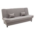 Set mobilier living 3 piese Unique-1, Pakoworld, canapea extensibila 3 locuri / masuta / comoda TV, gri/maro/alb