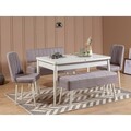 Set masă și scaune extensibile, Vella, Vina 0701, PAL, Alb/Gri