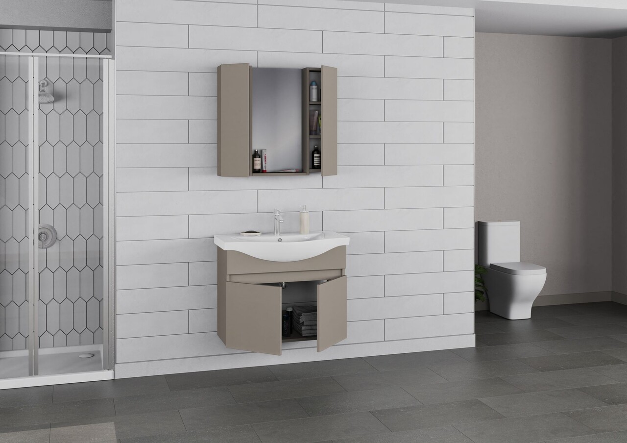 Set mobilier de baie (2 piese), Hanah Home, Sole 80, Latte - view 4