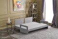 Canapea extensibila Comfort, Balcab Home, 3 locuri, 205x80x80 cm, lemn, gri