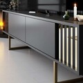 Comoda TV, Bexley, Gold Line, Antracit / Aur