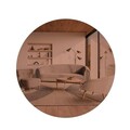 Oglinda decorativa, Siam, Oneas, 70x70x2.2 cm, MDF , Bronz / Aur