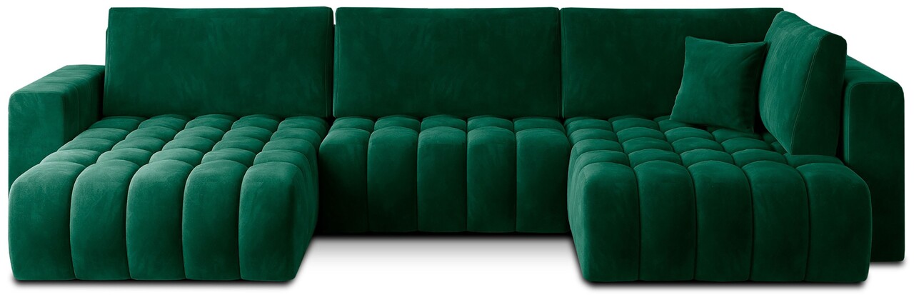 Coltar extensibil stanga 6 locuri ELTAP, LT-35LU, Bonito, 350x175x92 cm, lemn/poliester, verde inchis - 1 | YEO