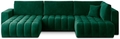 Coltar extensibil stanga 6 locuri ELTAP, LT-35LU, Bonito, 350x175x92 cm, lemn/poliester, verde inchis