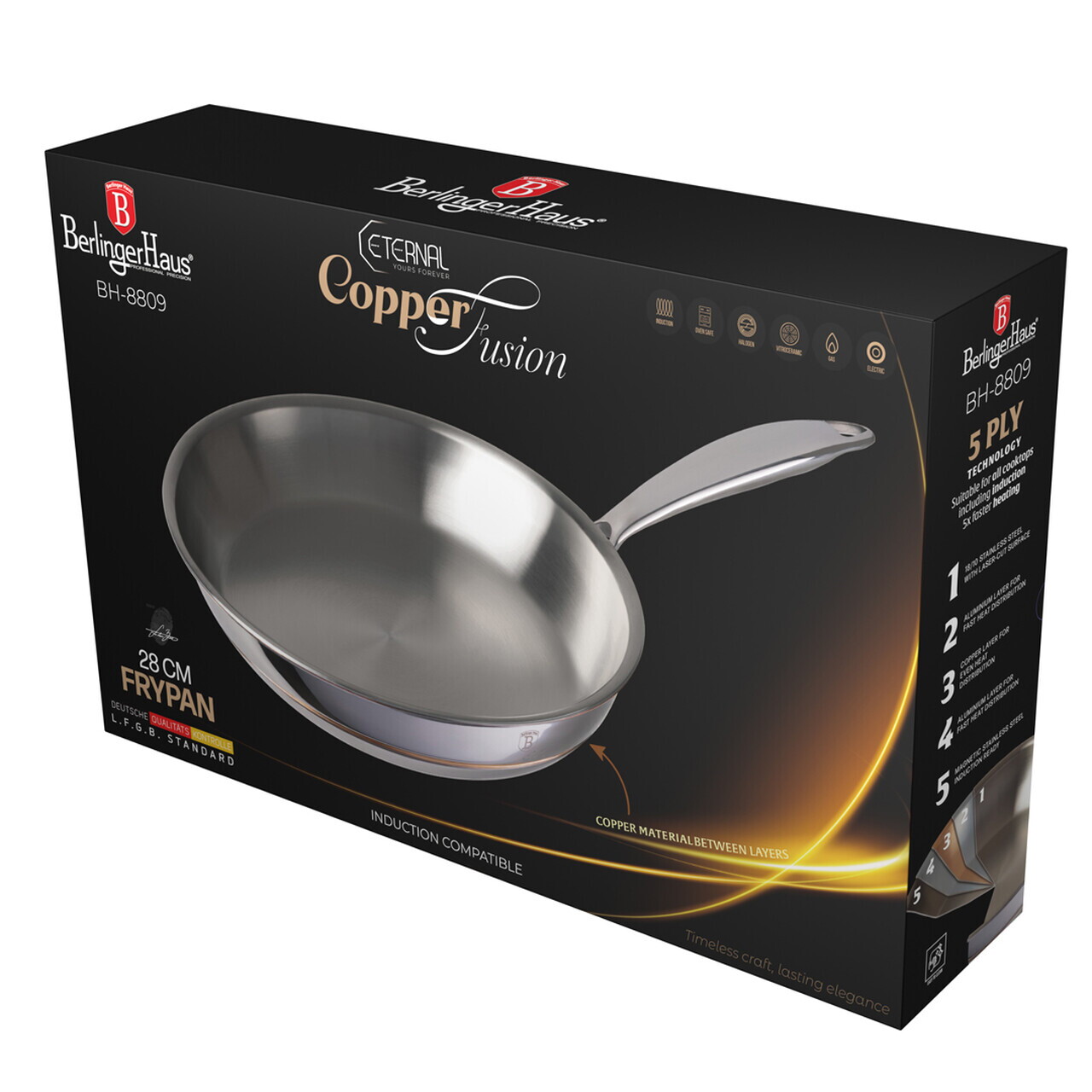 Tigaie Berlinger Haus, Copper Touch, 28 cm, inox, argintiu - imagine 14