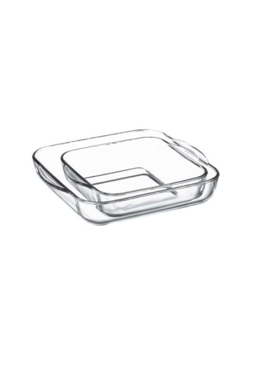 Set platouri de sticlă (2 piese), L'essentiel Maison, 896PBH1408, Dimensiune: 25 x 21,5 x 6,5 cm / 1550 ml (1 bucată), Transparent - view 2