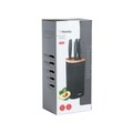 Set 5 cutite + suport B2 Skat Essentials, Homla, inox, negru