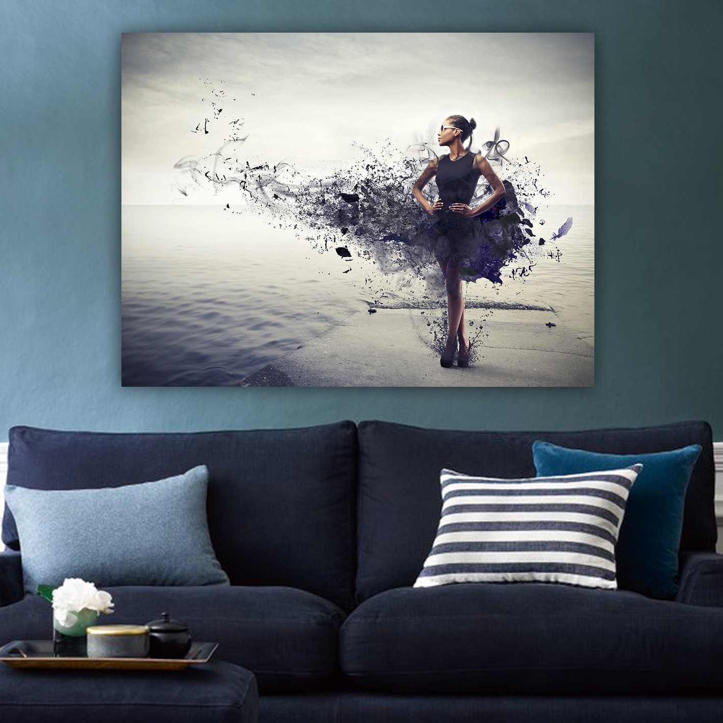 Tablou decorativ, 121246546_70100, Canvas, Rama din lemn (grosime 3 cm), Multicolor