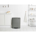 Cos de gunoi cu pedala, Brabantia, Bo Pedal, 60 L, 36.3x54.1x65.2 cm, otel, gri