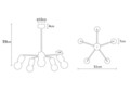 Candelabru Xanthos N-853, Noor, 51 x 59 cm, 5 x E27, 100W, negru
