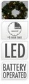 Coronita decorativa Red berry cu LED-uri, Ø40 cm, 15 LED-uri, multicolor
