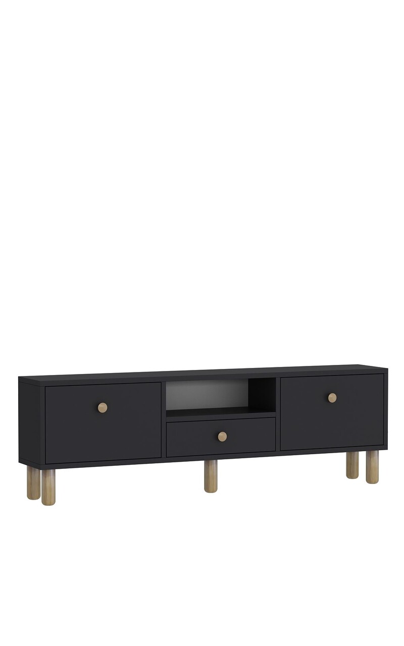 Comoda TV, Hanah Home, 1310-DROP-1, 140x45x30 cm, PAL , Stejar antracit / safir - view 4