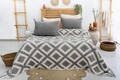 Set cuvertura pique dubla, Sonia - Anthracite, Şaheser, 70% bumbac/30% poliester