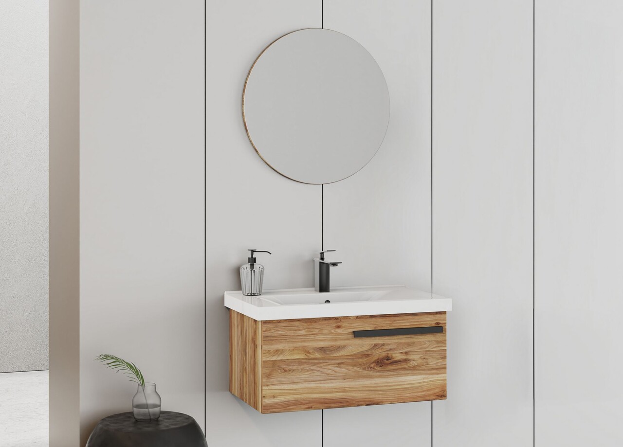 Set mobilier de baie (2 piese), Hanah Home, Bulu 80, Pin - view 2