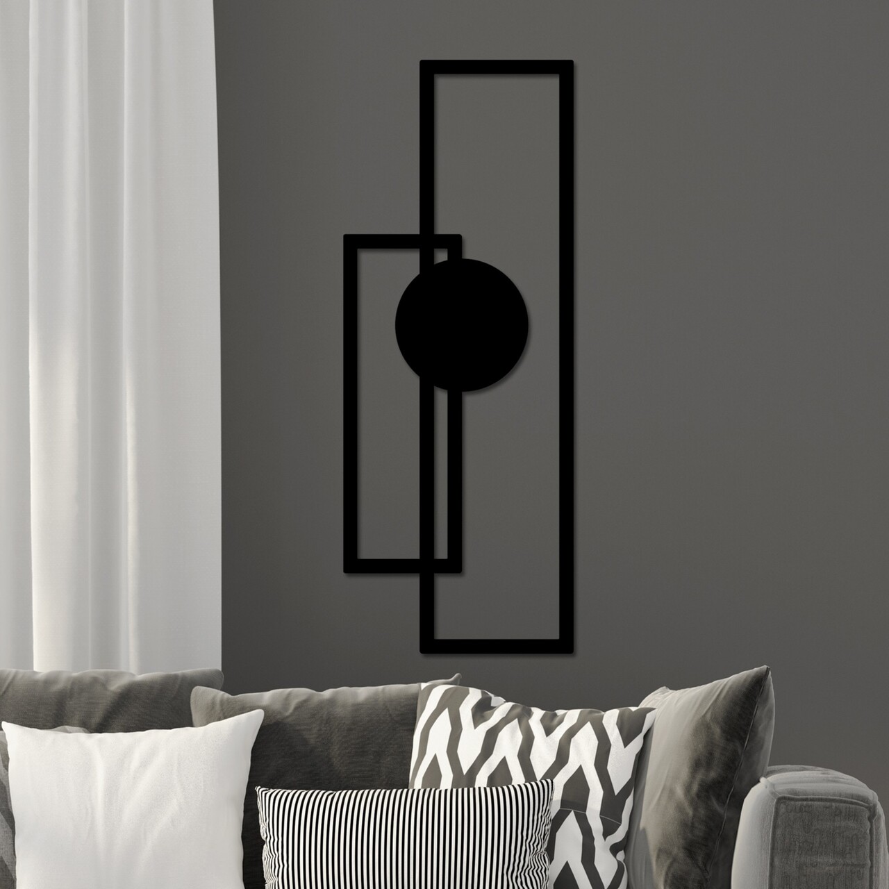Decoratiune de perete, Astratto-1, (Grosime: 1,5 mm), Negru - view 2