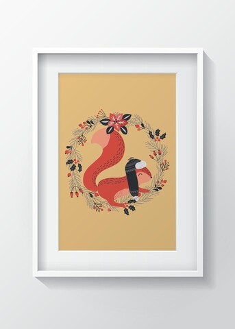 Tablou decorativ foxy, oyo kids, 29x24 cm, lemn/mdf, multicolor