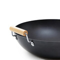 Tigaie Wok Sydney, Homla, 50x32x9 cm, 4 L, otel/lemn/sticla, negru/natur