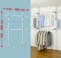 Suport pentru haine Herkules Twin, Wenko, 116 x 165 cm, extensibil, inox/polipropilena