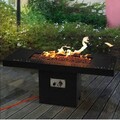 Semineu gaz Nolia, 106x40x45 cm, otel, negru