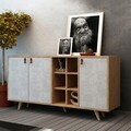 Consola, Mod Design, Prilika, 140x89x40 cm, Stejar / Alb
