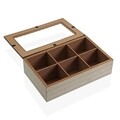 Cutie cu capac Cohen, Versa, cu 6 compartimente, 24 x 17 x 7 cm, MDF