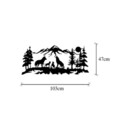 Decoratiune de perete, Wolf Pack, Metal, Dimensiune: 47 x 103 cm, Negru