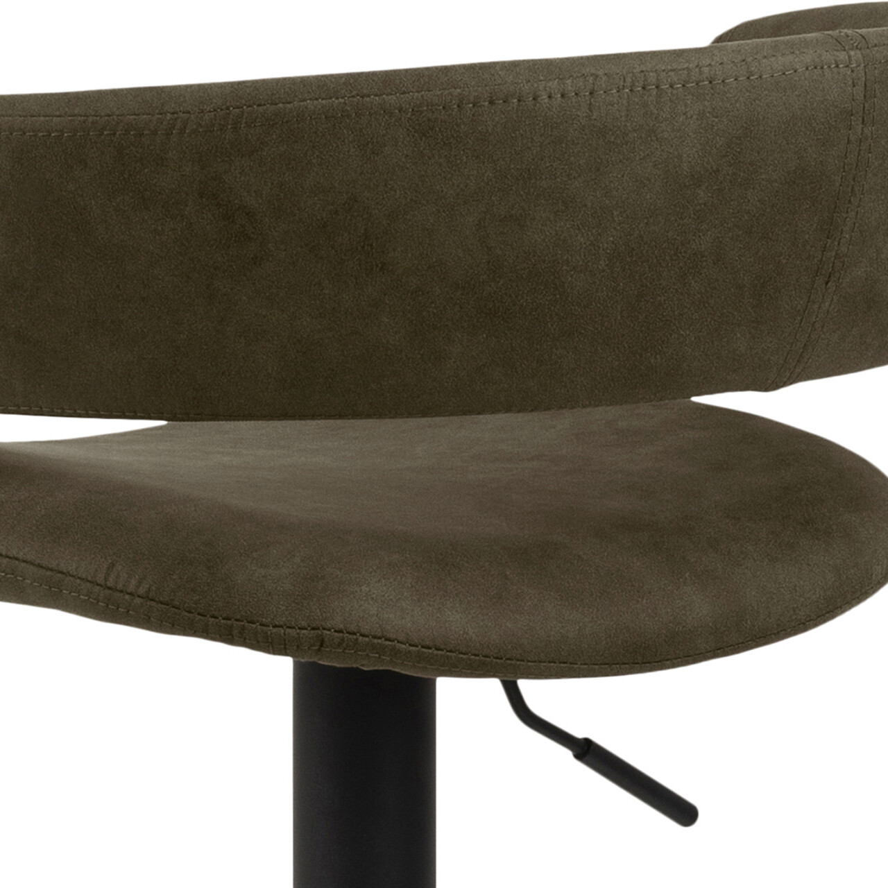 Scaun de bar Grace, Actona, 54.5x48.5x101 cm, rotativ, poliester/otel, verde olive - view 5