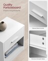 Set 2 noptiere, Vasagle, 45x35x58.3 cm, PAL, max 75 kg, alb mat