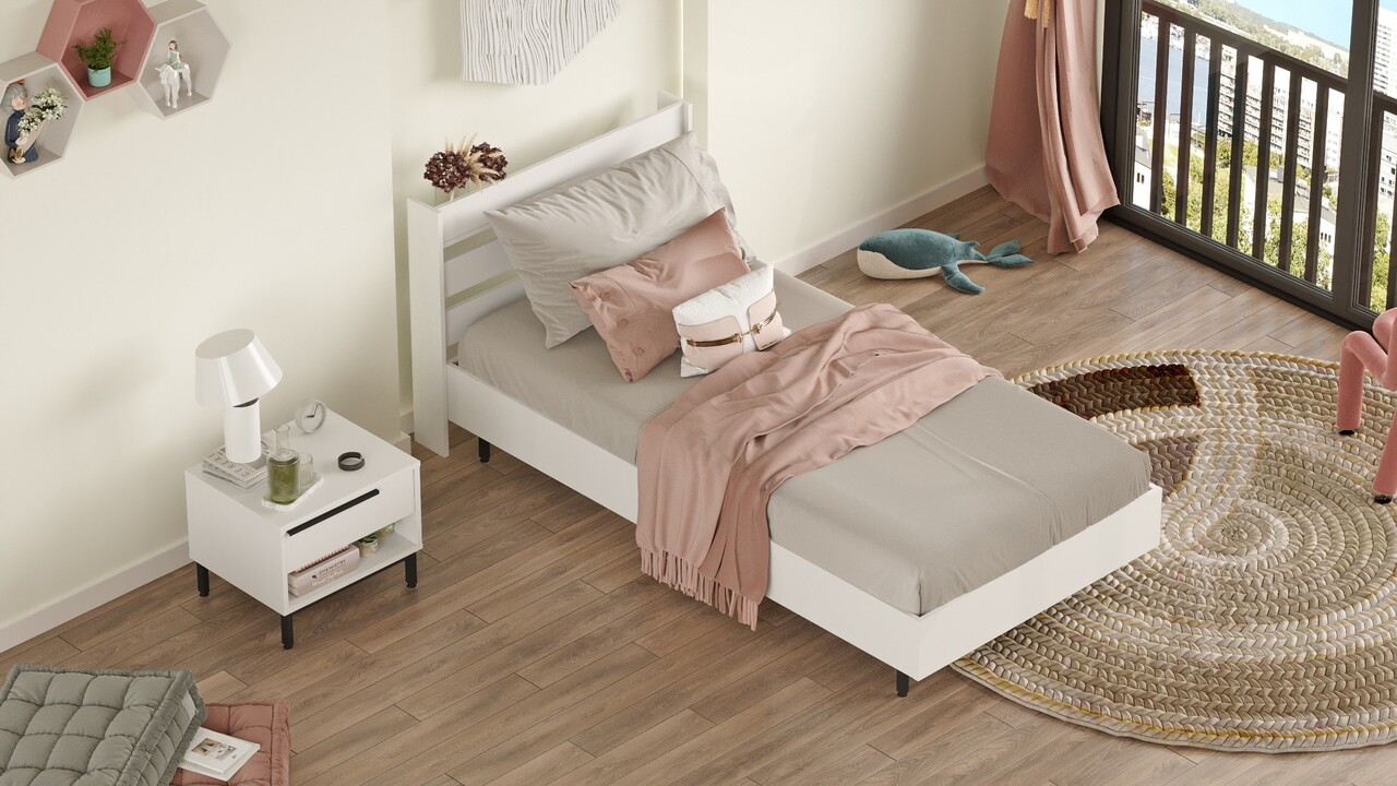 Set dormitor pentru copii, Locelso, ON22-W, Alb - 2 | YEO