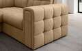 Coltar extensibil stanga 5 locuri ELTAP, LT-09MO, Blewett, 299x198x82 cm, lemn/poliester, maro deschis